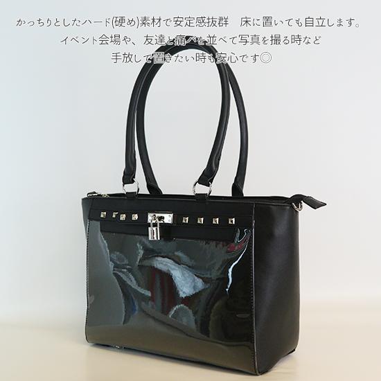 スタッズ ハーネス トートバッグ 鍵 痛バッグ 痛バ 缶バッジ