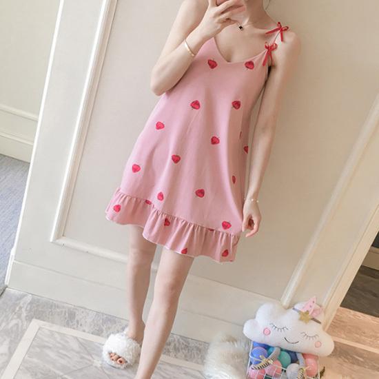 いちご柄パッド付きルームウェア ルームウェア かわいい パッド