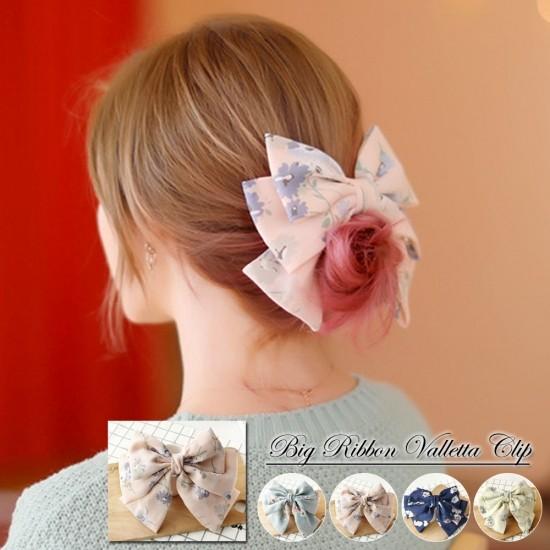 大きな花柄リボンバレッタ ヘッドアクセサリー 髪飾り パーティー ドレス ヘッドドレス ヘアアクセ ビッグリボン フラワービッグリボンヘアバレッタ Lilue 001 ザッカマート 通販 Yahoo ショッピング