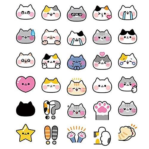 Moin Moin シール フレーク 猫 ねこ 絵文字 90枚 アソート セット スタンプ アイコン かわいい 顔文字 三毛猫 しろねこ 肉球 No7ffcb9dc1554cfa 雑貨屋 Mellomellow 通販 Yahoo ショッピング