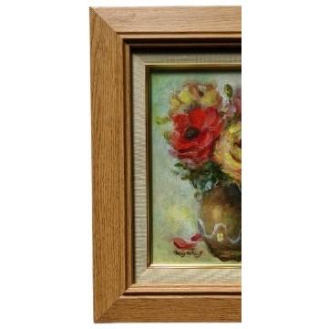 2025，人気SALE】 絵画 油絵 F3サイズ（3号）保田三友紀 レナンキュラス