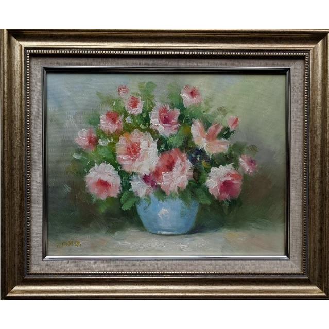絵画 油絵 F6サイズ(6号) 福田忠夫 花(バラ) : ざっか菜の花 絵画 油絵 F6サイズ(6号) 福田忠夫 花(バラ) : ざっか菜の花