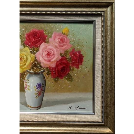 絵画 油絵 F6サイズ(6号) 日野 皖(かん) 薔薇 : ざっか 絵画 油絵 F6サイズ(6号) 日野 皖(かん) 薔薇 : ざっか