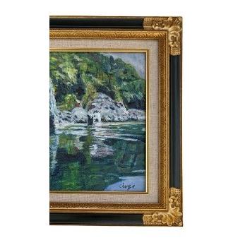 絵画 油絵 F6サイズ（6号）塩崎忠造 南紀瀞峡 : ざっか菜の花ヤフー店
