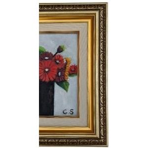 絵画 油絵 SMサイズ(サムホールサイズ） 塩崎忠造 花（B