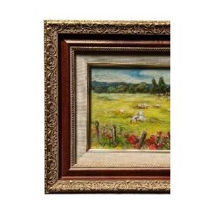 絵画 油絵 SMサイズ（サンホール） 保田三友紀 赤い花咲く風景 : sm-8 