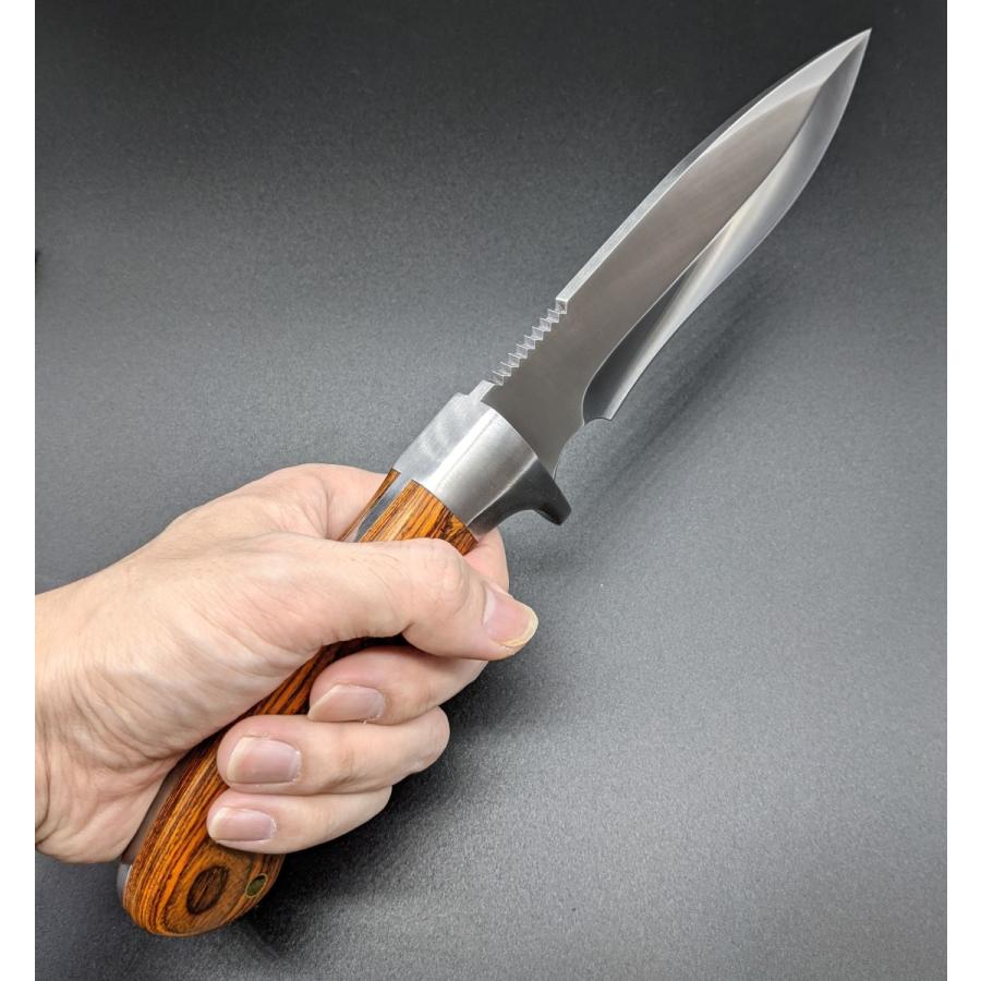 能登刃物 高級大型フルタングナイフ ウッドハンドル シース 能登刃物 高級大型フルタングナイフ ウッドハンドル シース
