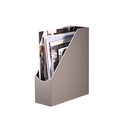 Vpackファイルボックス 本立て ックエンド 雑誌新聞資料入れ フォルダーpuレザーオフィスデスクトップ収納 グレ Fzj 雑貨のやまとヤフー店 通販 Yahoo ショッピング