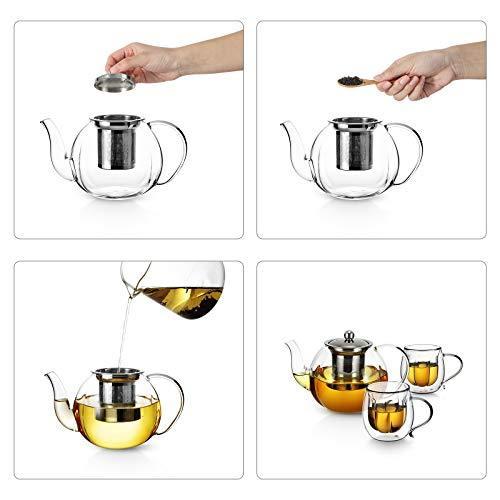 Vkchef ティーポット 耐熱ガラス 急須 透明 紅茶ポット1000ml 大容量 ステンレス 茶こし付き 直火可 フルーツティ Ooy8547 雑貨のやまとヤフー店 通販 Yahoo ショッピング