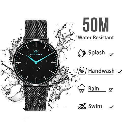 Welly Merck 腕時計 メンズ 人気 ビジネス 超薄型 6MM 42MM黒色文字盤 