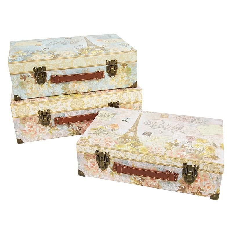 パンチスタジオ トランクケース ボックス 収納 フタ付き 3点セット パリ フラワー 定形外郵便物不可 10191n 雑貨ロビン ヤフー店 通販 Yahoo ショッピング