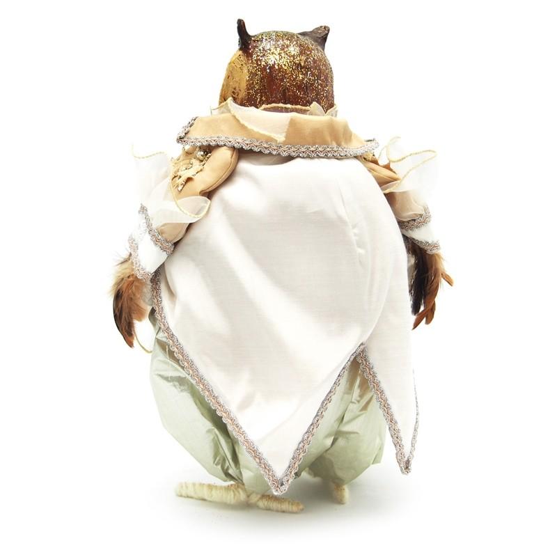 フクロウの置物 オブジェ オーナメント ふくろう男爵（ホワイト×クリーム） 人形 クリスマス_2