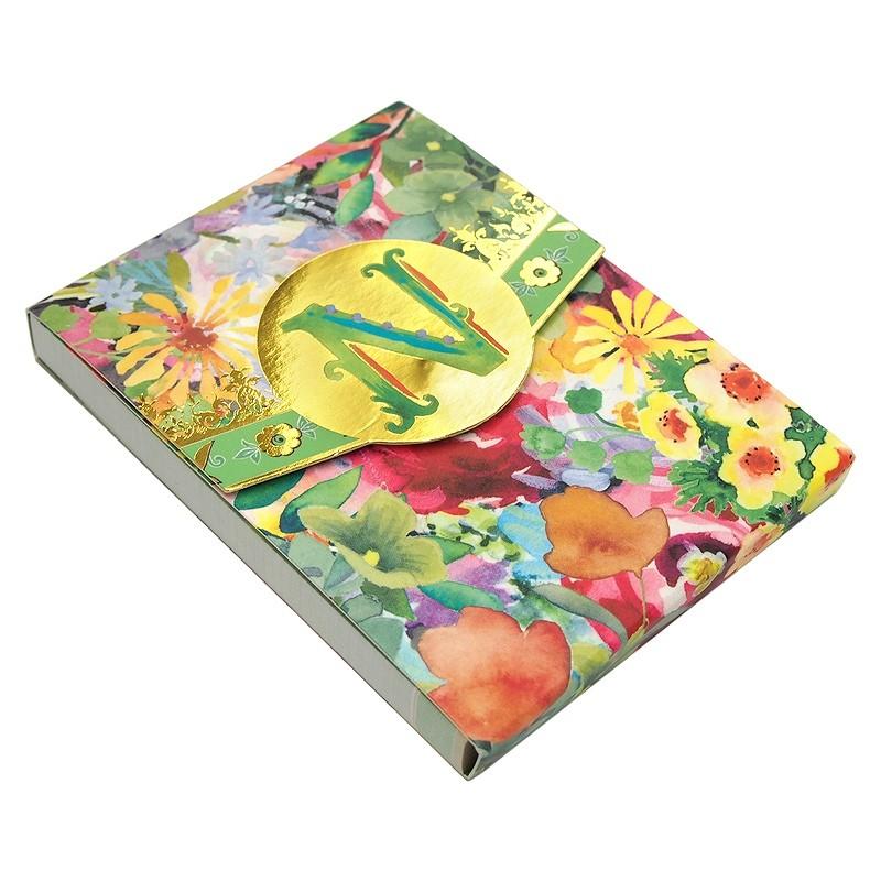 パンチスタジオ イニシャルメモ帳 （イニシャルN×フラワー