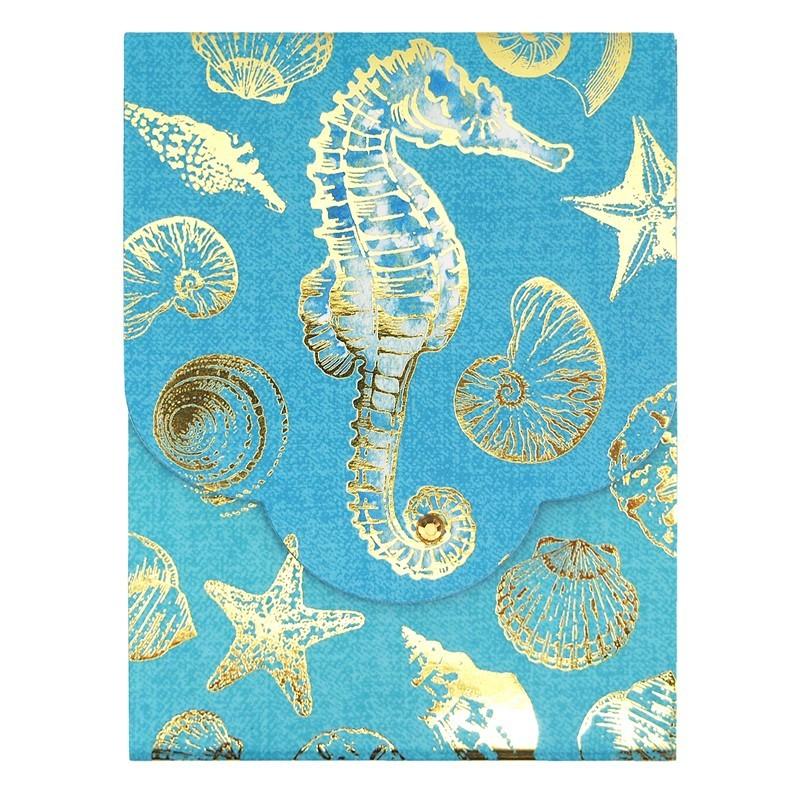 パンチスタジオ ミニ メモ帳 タツノオツトシゴ ブルー ハイタイド 文房具 マグネット開閉式 ノートパッド 雑貨ロビン ヤフー店 通販 Yahoo ショッピング