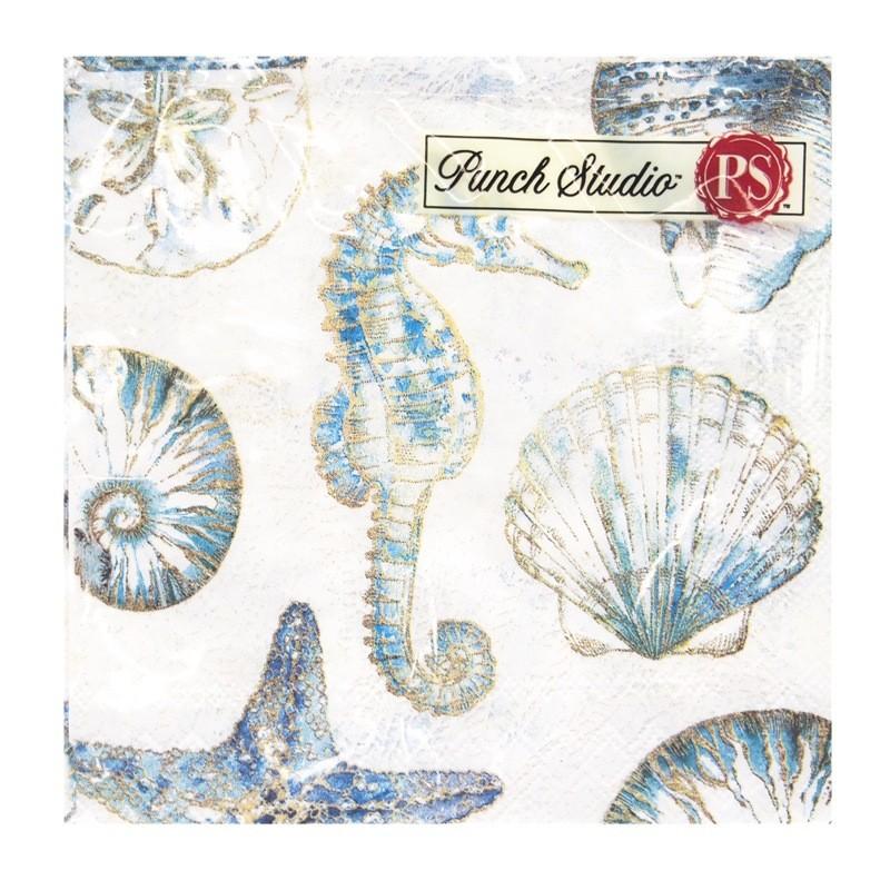 毎日がバーゲンセール パンチスタジオ ペーパーナプキン Sサイズ 海の生き物 ホワイト ハイタイド 枚入り Discoversvg Com