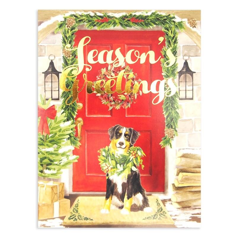 パンチスタジオ グリーティングカード 二つ折り バーニーズマウンテンドッグ メリーペット 封筒付き クリスマス a 雑貨ロビン ヤフー店 通販 Yahoo ショッピング
