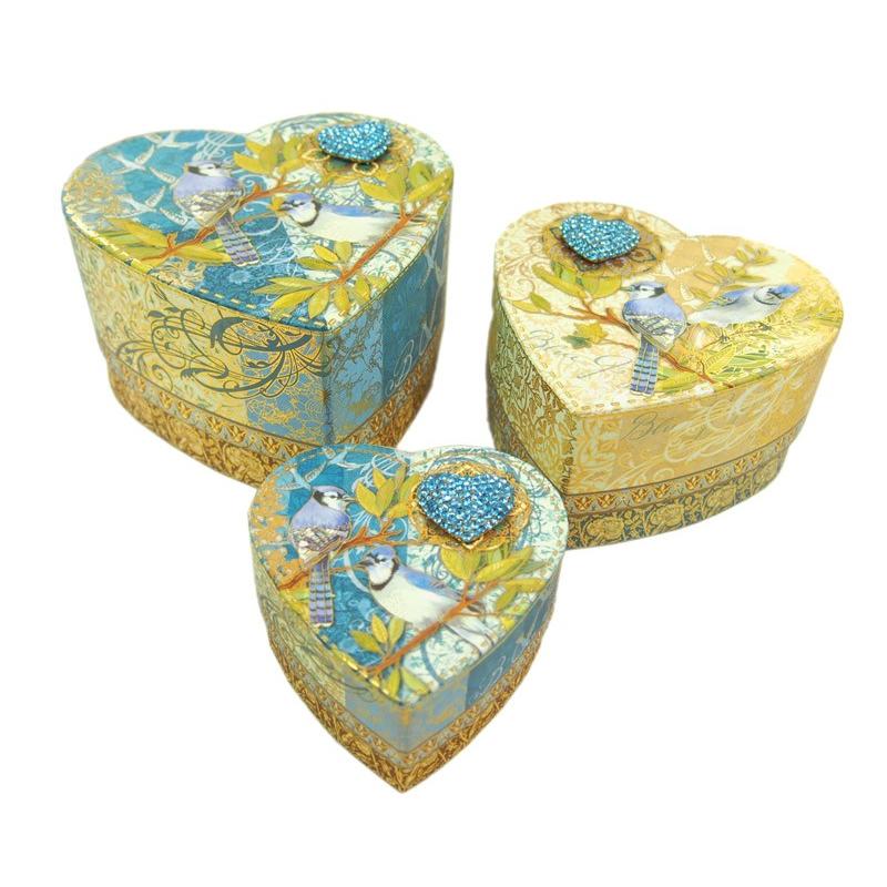 パンチスタジオ ハート型 ギフトボックス 収納 フタ付き 3点セット