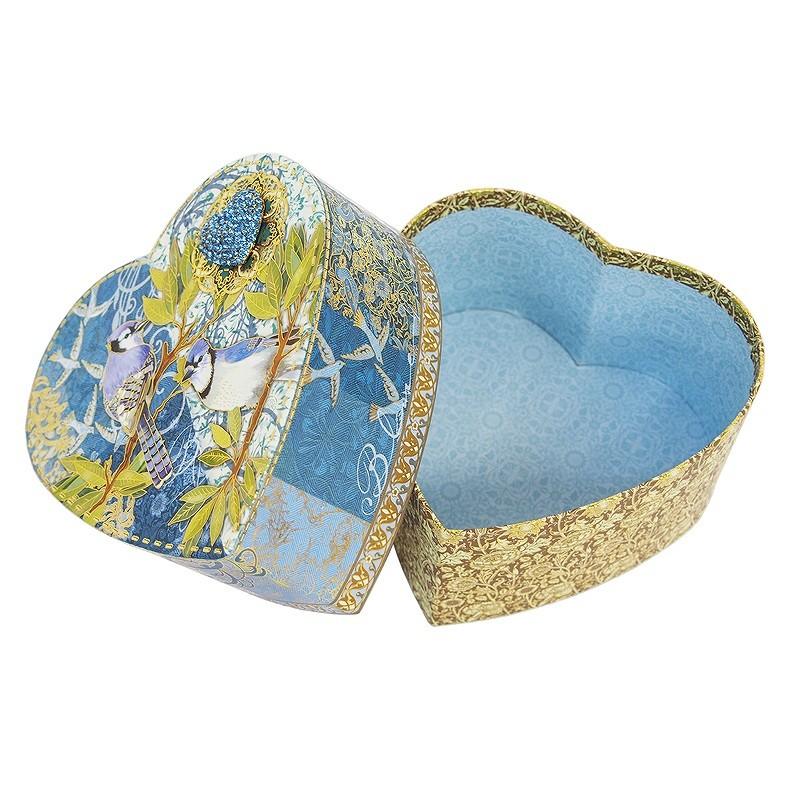 パンチスタジオ ハート型 ギフトボックス 収納 フタ付き Lサイズ（青い