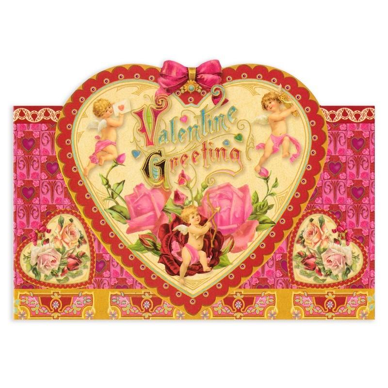 パンチスタジオ バレンタインカード ラージサイズ ハートのフレームとキューピット 封筒付き レトロ グリーティングカード 雑貨ロビン ヤフー店 通販 Yahoo ショッピング