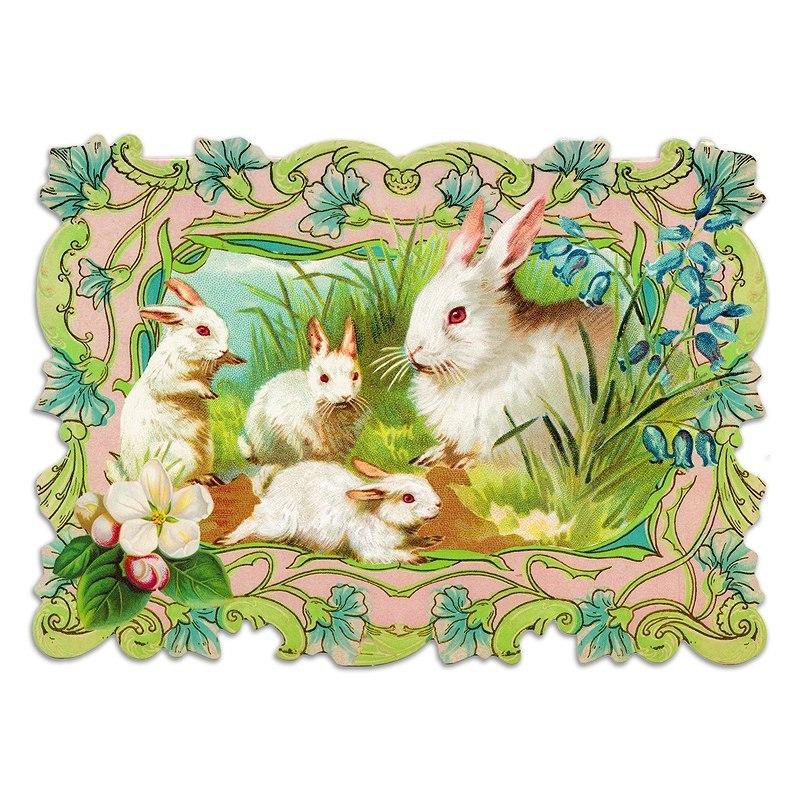 パンチスタジオ イースターカード ラージサイズ うさぎ 穴掘り 封筒付き レトロ グリーティングカード Mfc