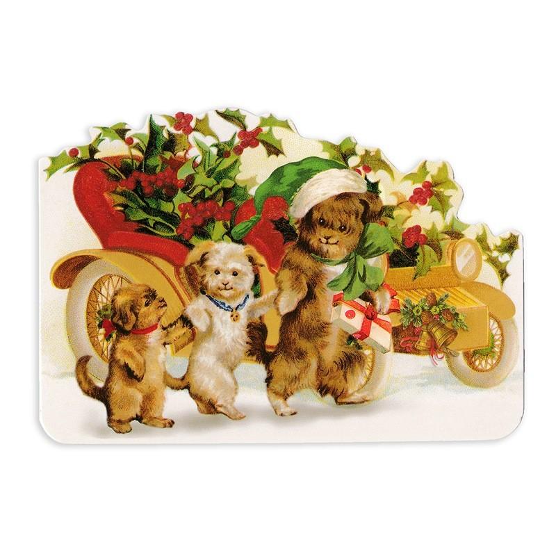 パンチスタジオ クリスマスカード スモールサイズ （イヌ×柊） 封筒