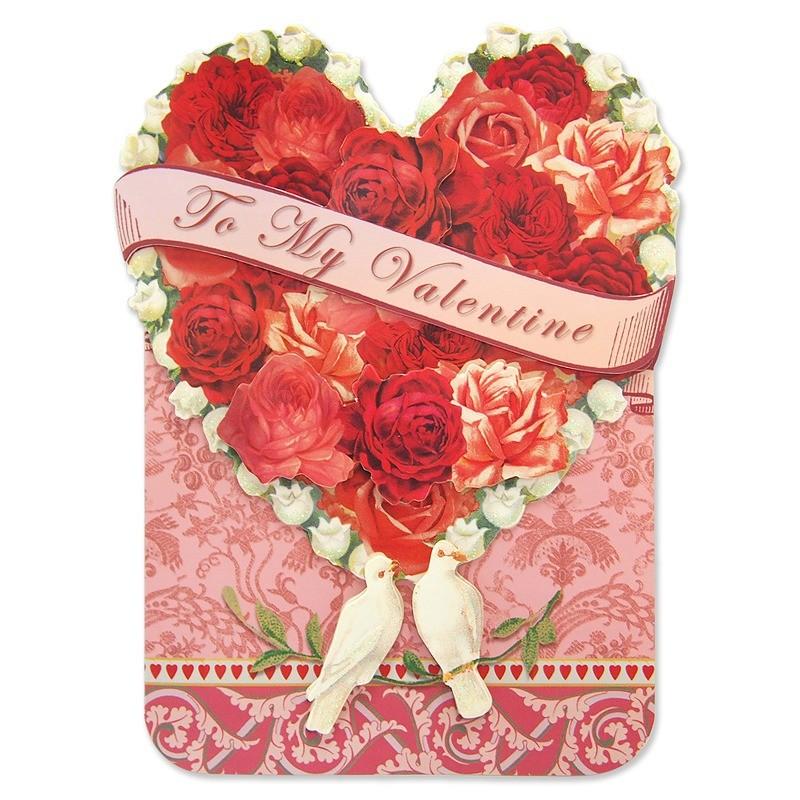 パンチスタジオ バレンタインカード 立体 Lサイズ ハート 薔薇 グリーティングカード ダイカット 雑貨ロビン ヤフー店 通販 Yahoo ショッピング