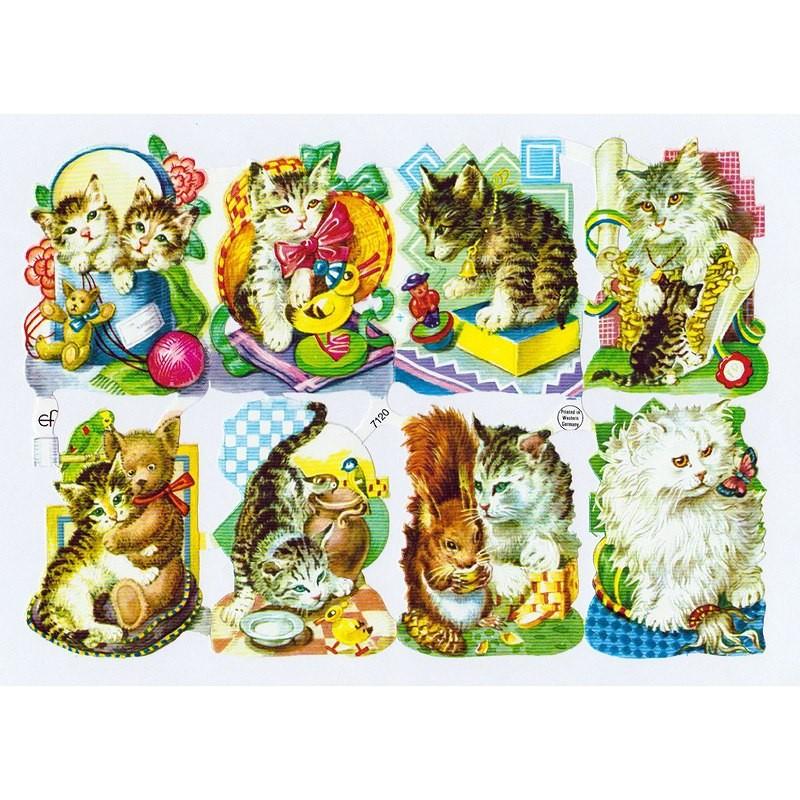 ドイツ製 毎日続々入荷 クロモス スクラップシート 猫 リス ハンドメイド素材