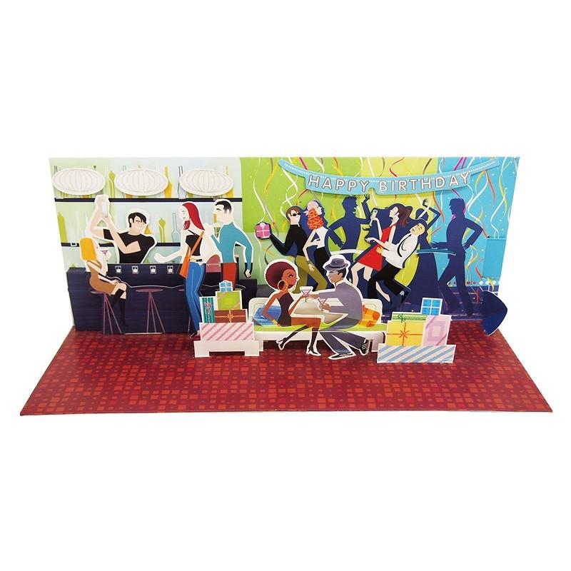 Up With Paper ポップアップカード ナイトクラブ 誕生日 グリーティングカード Majesticxpress Com