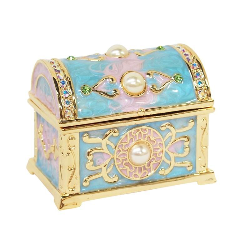 ミニ ジュエリーボックス （青い宝石箱） 化粧箱入り マグネット開閉式 acx0920 雑貨ロビン ヤフー店 通販 Yahoo