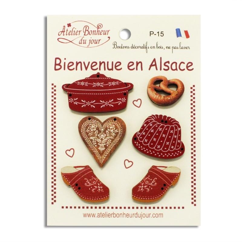 フランス製 木製ボタンセット （Alsace） アトリエ・ボヌール 