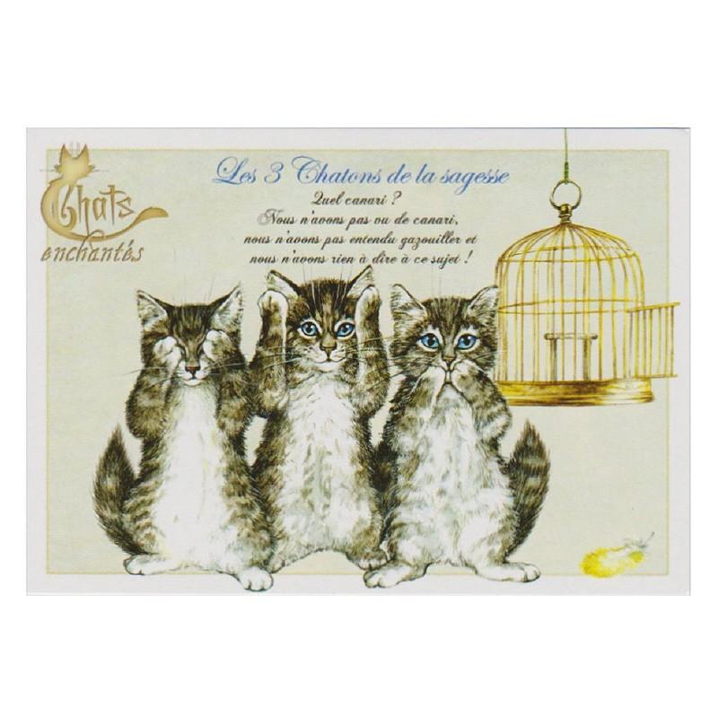 セブリーヌキャット ネコのポストカード Les 3 Chatons De La Sagesse 三猿 フランス製 Cpk038 雑貨ロビン ヤフー店 通販 Yahoo ショッピング