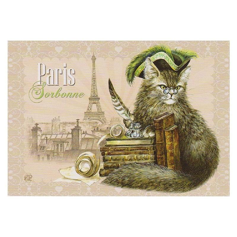 セブリーヌキャット ネコのポストカード （パリの学者） Paris 