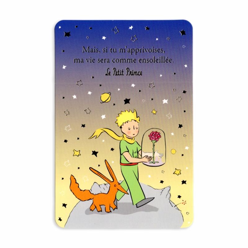 フランス製 星の王子さま 箔押しポストカード （Mais, si tu m'apprivoises, ma vie sera comme ensoleill'ee.） | 