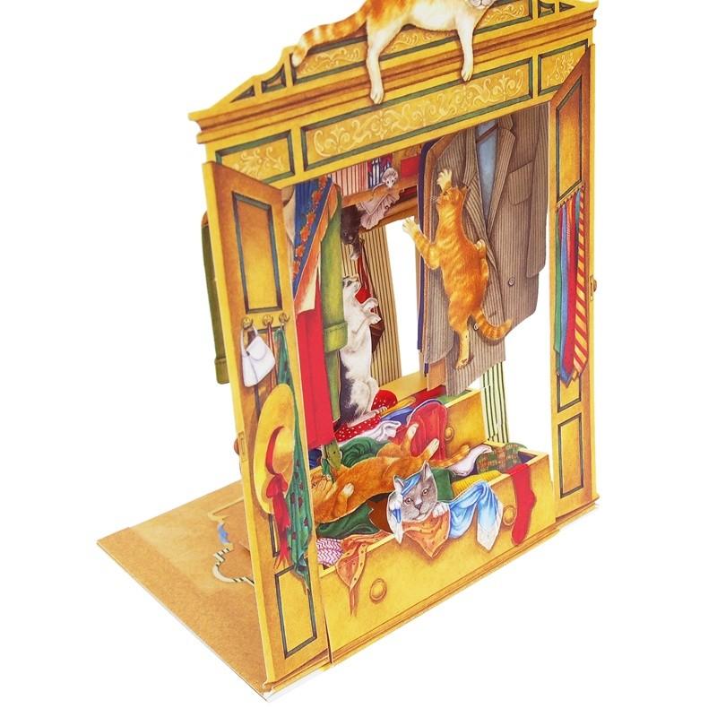 【40％OFF】SANTORO GRAPHICS ポップアップ （クローゼットのネコ）グリーティングカード |  | 01