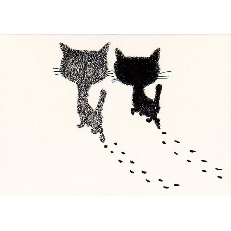 Art Unlimited ネコのポストカード ピムとポム 足跡 グリーティングカード Fwc310 雑貨ロビン ヤフー店 通販 Yahoo ショッピング