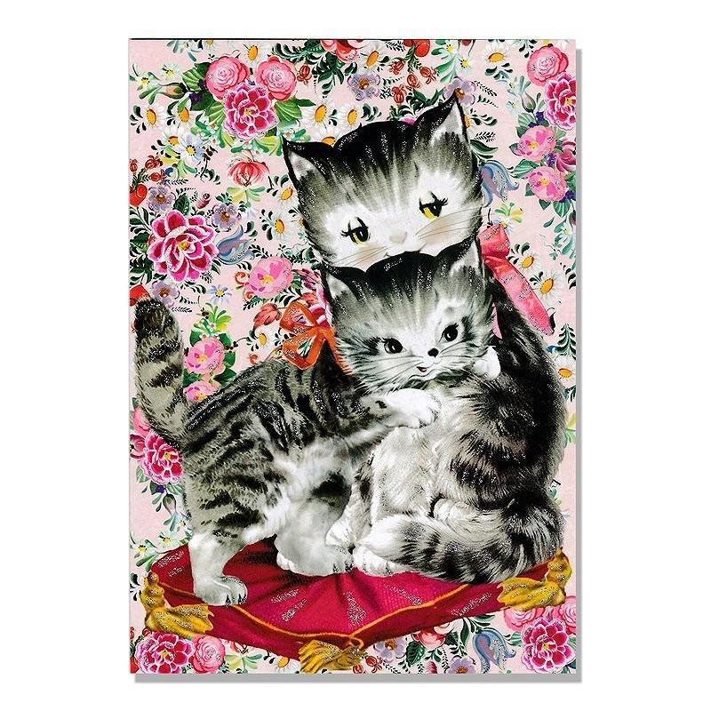 ロジャーラボード バレンタインカード Lサイズ （猫×ピンクの花