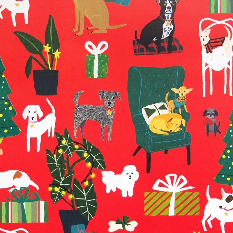 ロジャーラボード クリスマス ラッピングペーパー 包装紙 両面別柄プリント クリスマスの部屋と犬たち 定形外郵便物不可 Gwx7 雑貨ロビン ヤフー店 通販 Yahoo ショッピング