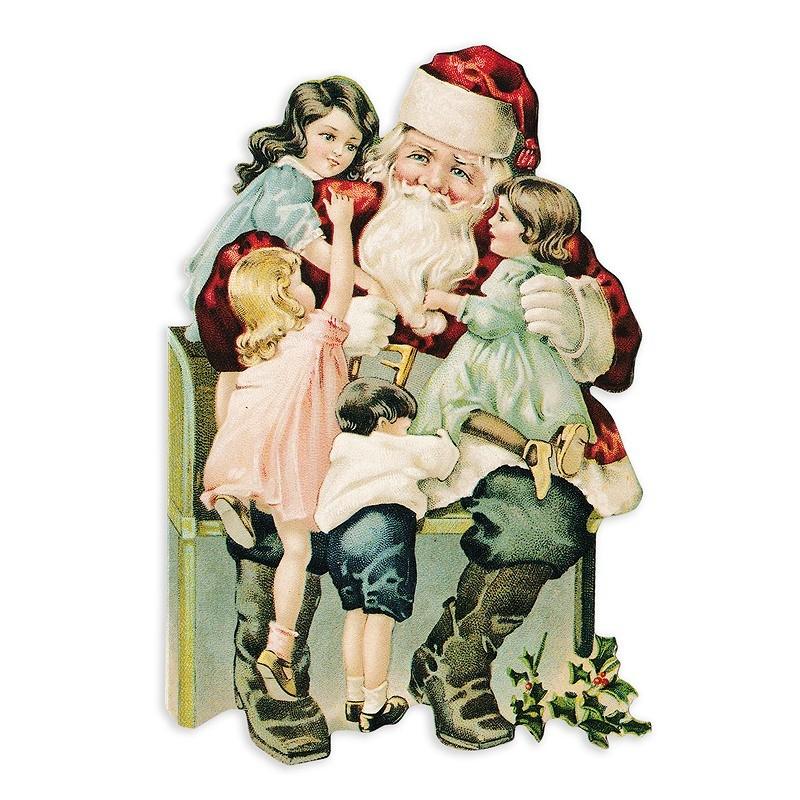 The Gifted 最高 Line クリスマスカード ファッションデザイナー ラージサイズ グリーティングカード レトロ 封筒付き サンタクロースと子供たち