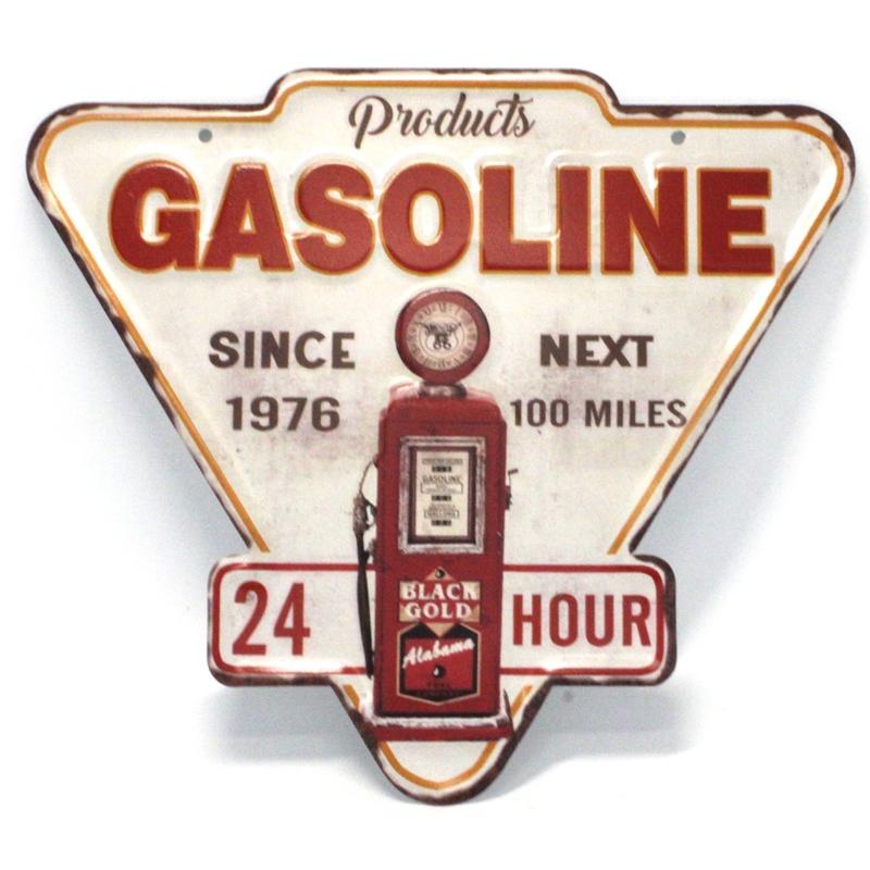 アンティークメタルプレート ［GASOLINE 24 HOUR］ : 雑貨ロビン