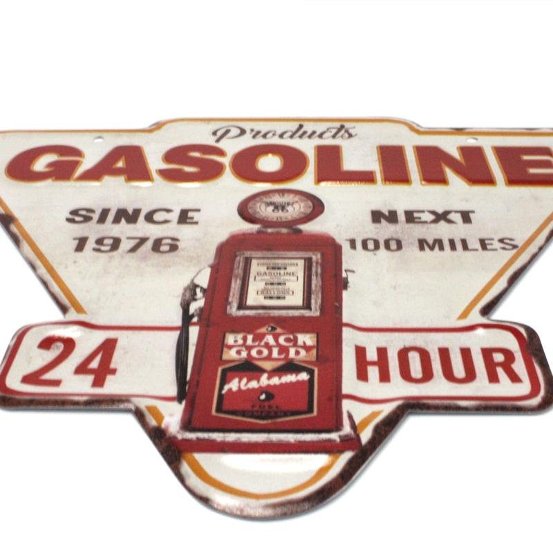 アンティークメタルプレート ［GASOLINE 24 HOUR］ : 雑貨ロビン