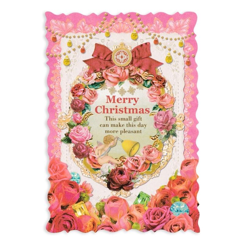 ポストカード クリスマス 薔薇×天使 グリーティングカード ダイカット 【SALE／99%OFF】 SALE 77%OFF