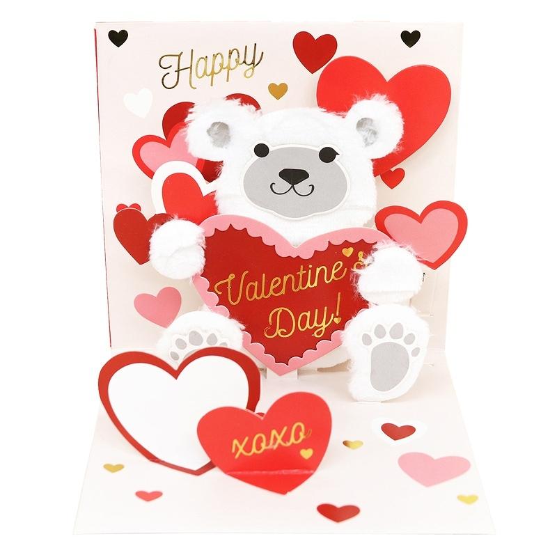 Up With Paper ポップアップカード テディベアとハート バレンタイン グリーティングカード Ps1332 雑貨ロビン ヤフー店 通販 Yahoo ショッピング