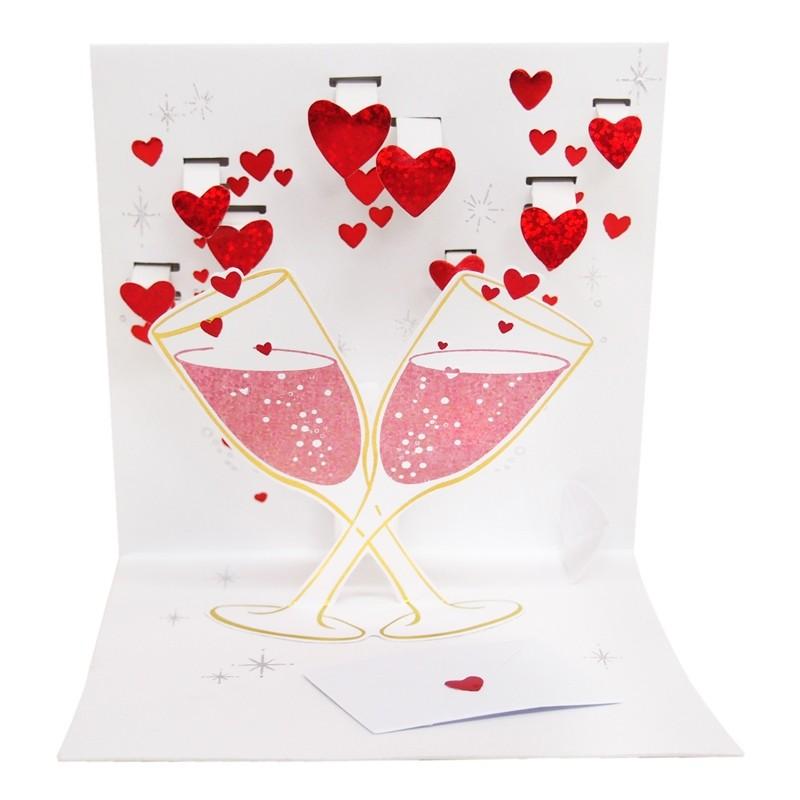 Up With Paper ポップアップカード シャンパン ハート バレンタイン グリーティングカード Ps662 雑貨ロビン ヤフー店 通販 Yahoo ショッピング
