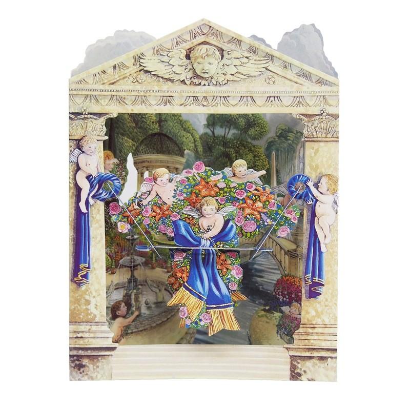 【40％OFF】SANTORO GRAPHICS ポップアップ スウィングカード （天使たちのブーケ）グリーティングカード SC06雑貨