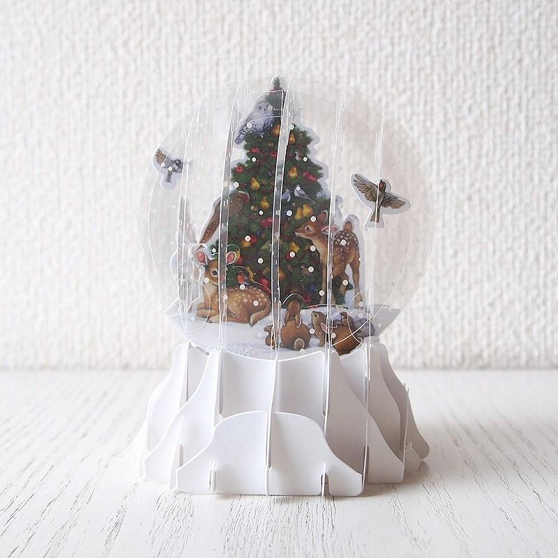 Up With Paper スノーグローブカード Sサイズ クリスマスツリーと動物たち クリスマス ポップアップ グリーティングカード Sgs034 雑貨ロビン ヤフー店 通販 Yahoo ショッピング