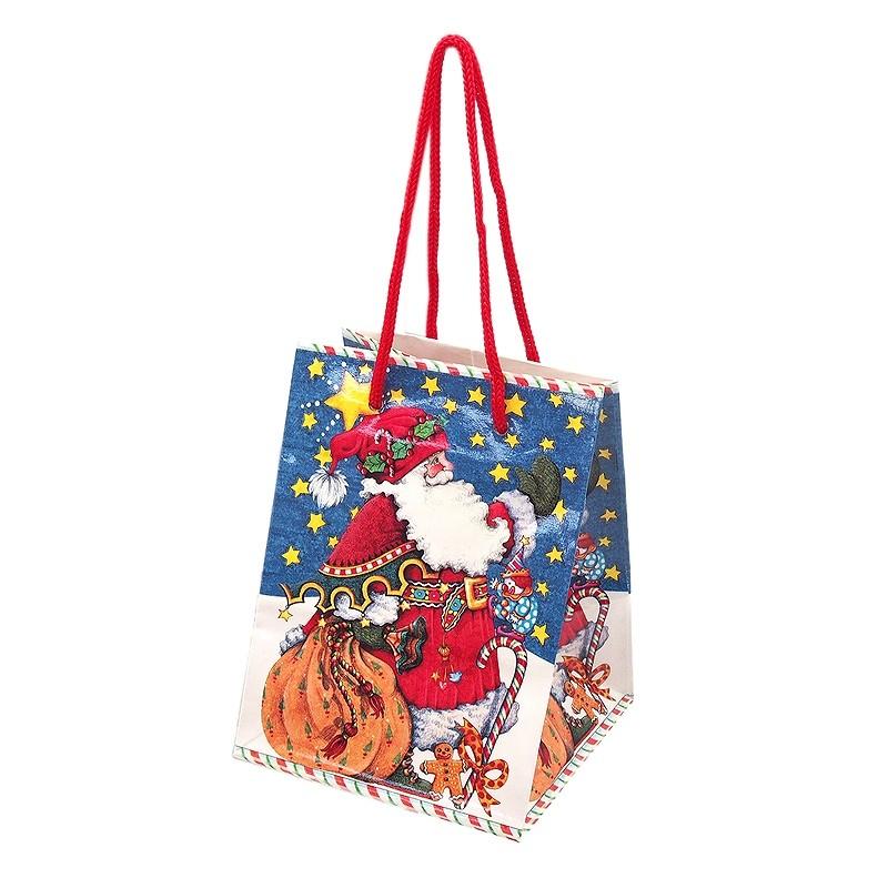 The Stephen Lawrence クリスマス スクエアギフトバッグ 定番のお歳暮 冬ギフト サンタクロース×星空 最大88%OFFクーポン 手提げ 紙袋 Sサイズ