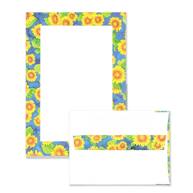 The Paper Company レターセット 便箋6枚 封筒3枚 ひまわり ブルー 暑中見舞い レトロ St19 雑貨ロビン ヤフー店 通販 Yahoo ショッピング