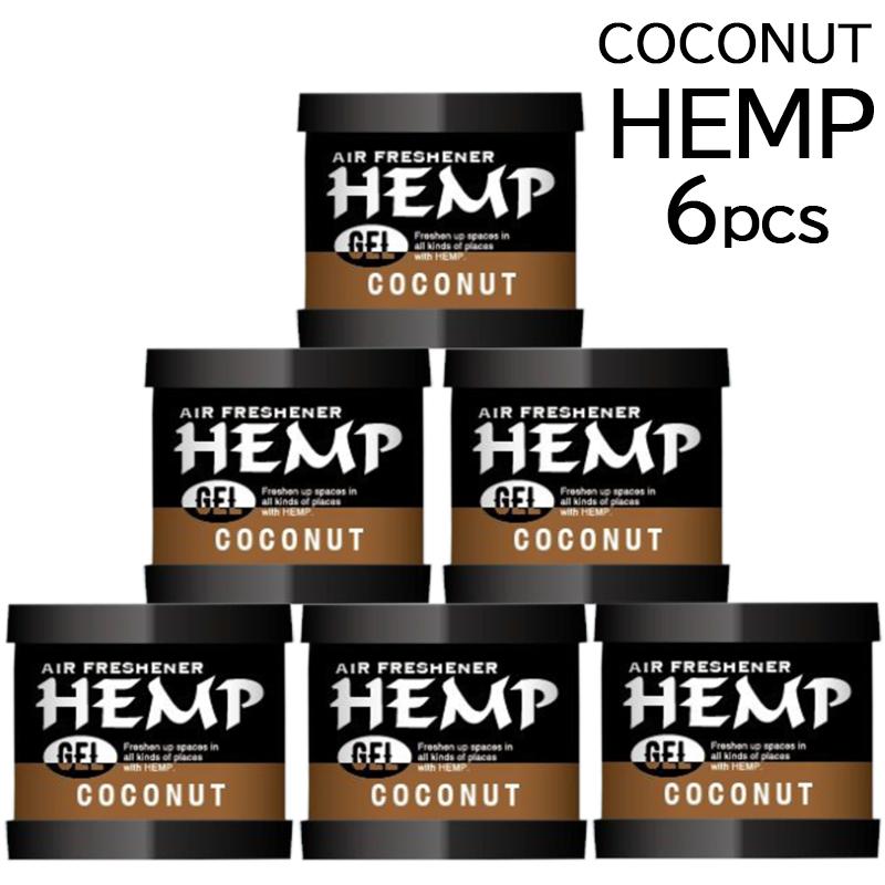 Hemp ヘンプ ココナッツ 最安値挑戦 ゲル缶 6セット 置き型 車 芳香剤 雑貨 Coconut 南国 アロマ トイレ 部屋