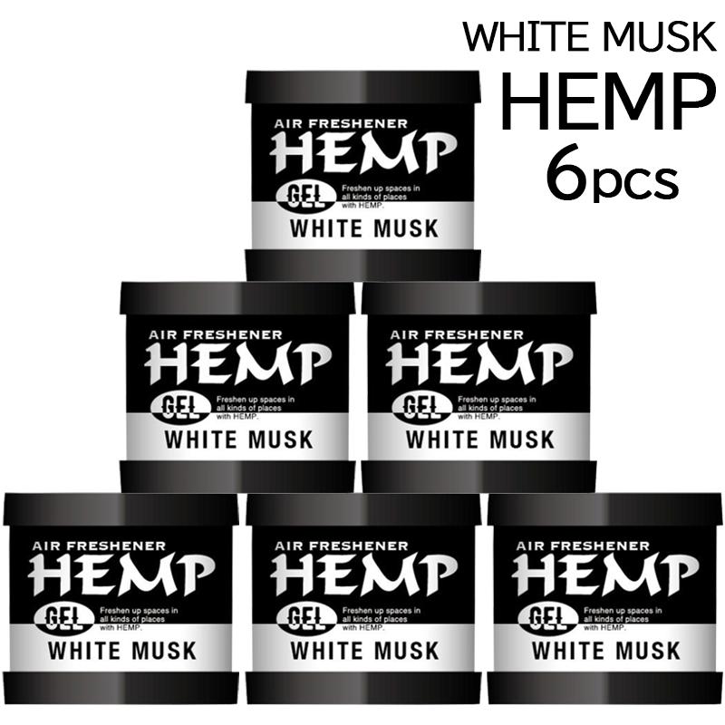 HEMP ヘンプ ホワイトムスク ゲル缶 6セット 置き型 車 芳香剤 部屋 トイレ アロマ 雑貨 WHITE MUSK｜zakkart-ys