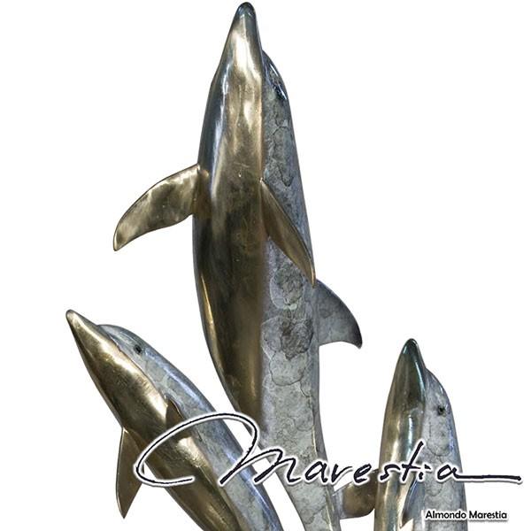 ブラス Marestia マレスティア 3頭のイルカと2匹のウミガメ 